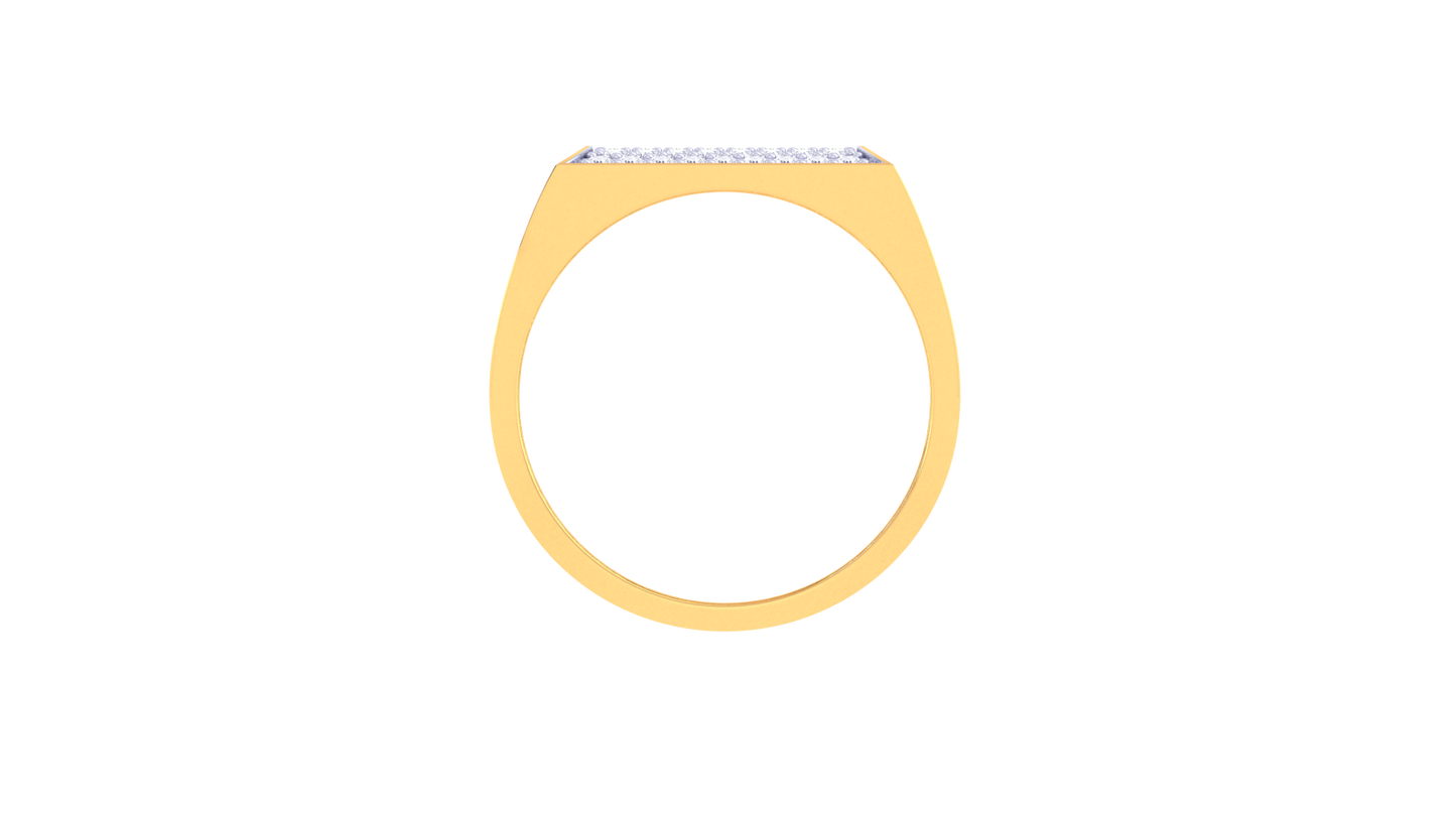 Lumière Rayonnement Rectiligne – 0.35 Ct Round Diamond Gold Ring