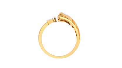 Eclat Geometric and Floral Elegance Rose Gold Open Band Ring - 0.32 Ct Round  Diamond Cluster