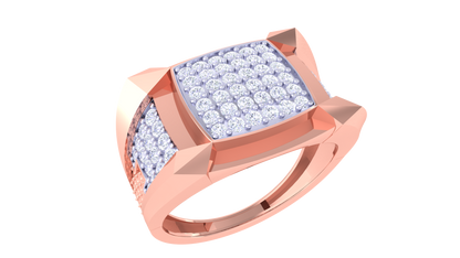 Éclat Portique Moderne Yellow Gold Ring – 0.83 Ct Round Pave Diamond