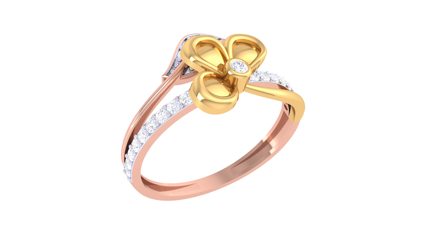 Lumiere Blooming Grace Rose Gold Ring - 0.22 Ct Sparkling Diamond