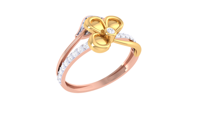 Lumiere Blooming Grace Rose Gold Ring - 0.22 Ct Sparkling Diamond