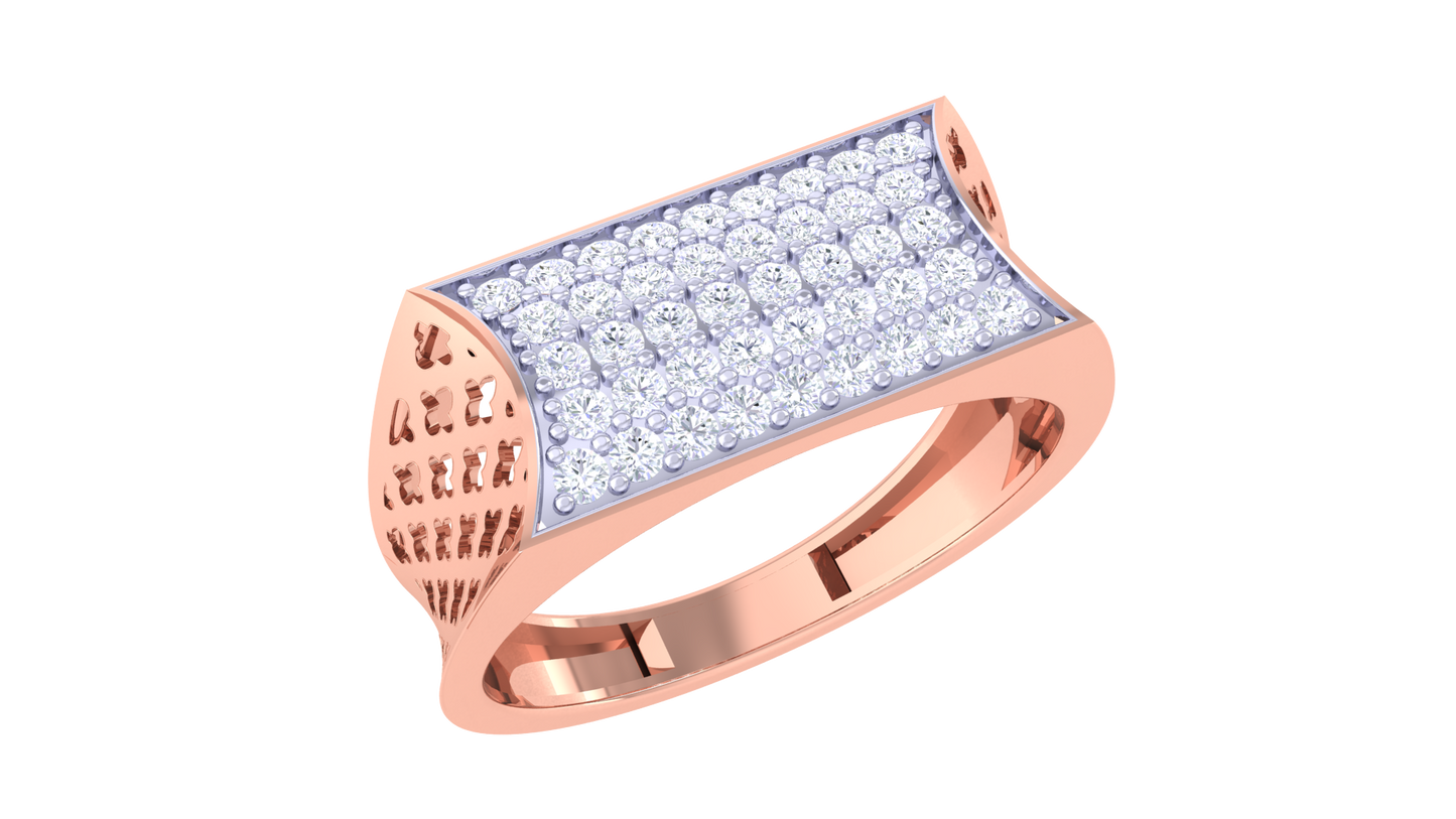 Lumière Rayonnement Rectiligne – 0.35 Ct Round Diamond Gold Ring