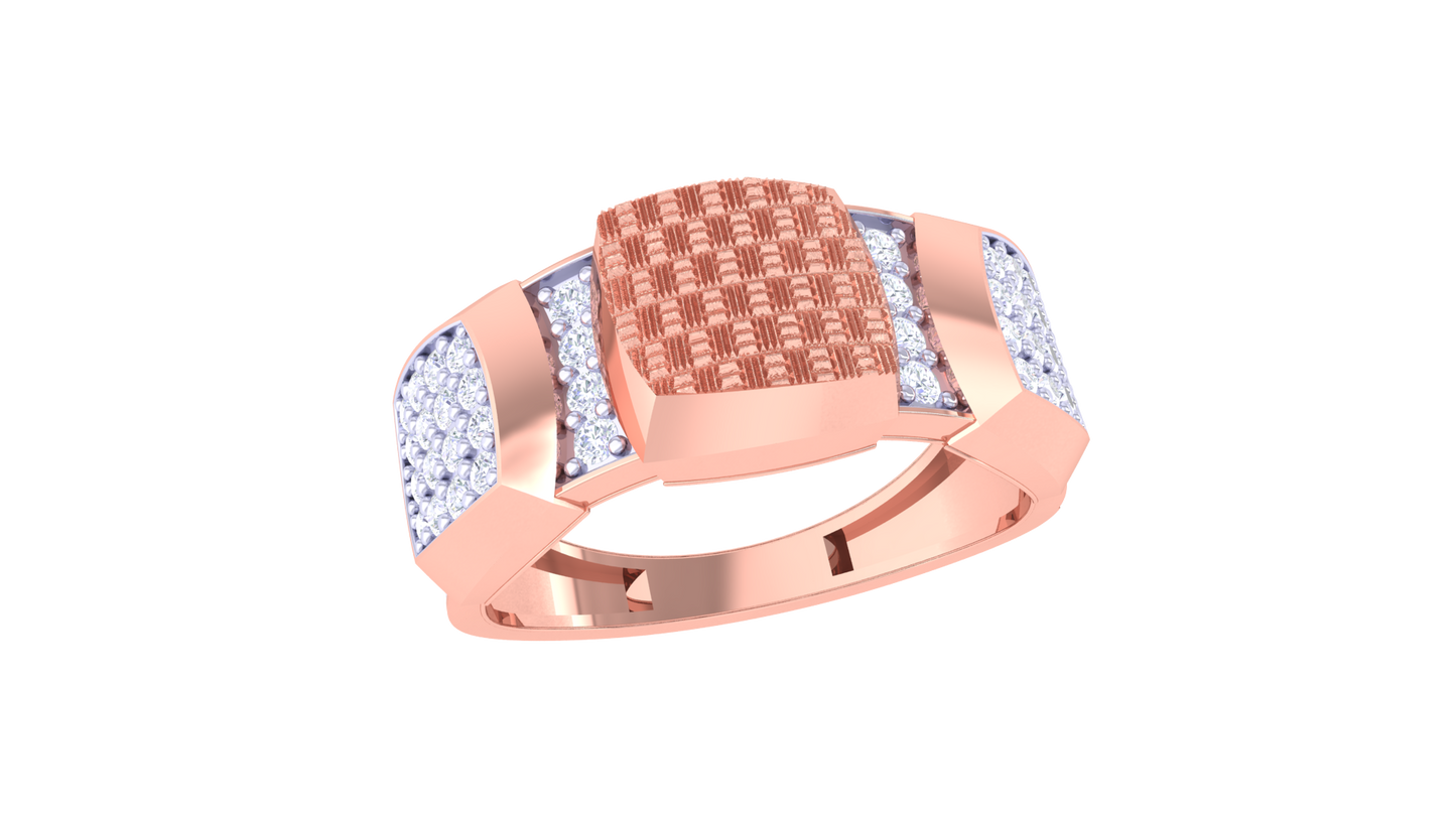 Lumière Panneau Rosé Gold Ring – 0.58 Ct Diamonds