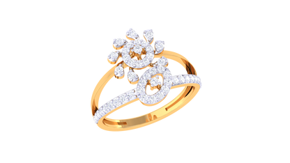 Iconique Rose Swirl Rose Gold Ring - 0.39 Ct Dazzling Diamond