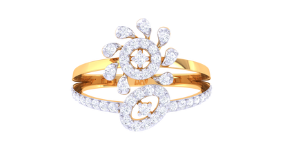 Iconique Rose Swirl Rose Gold Ring - 0.39 Ct Dazzling Diamond