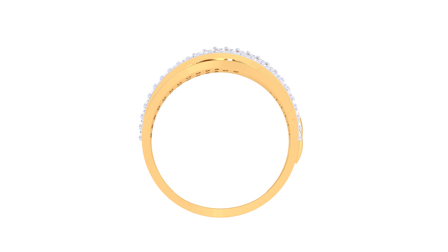 Lumiere Textured Elegance and Intertwined Brilliance Rose Gold Multi-Band Ring - 0.56 Ct Brilliant Cut Round Diamonds