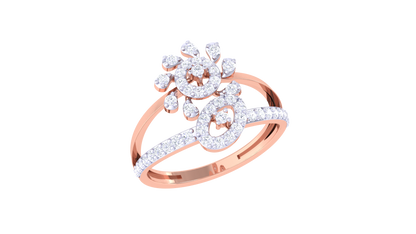 Iconique Rose Swirl Rose Gold Ring - 0.39 Ct Dazzling Diamond