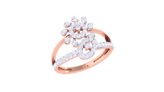Iconique Rose Swirl Rose Gold Ring - 0.39 Ct Dazzling Diamond