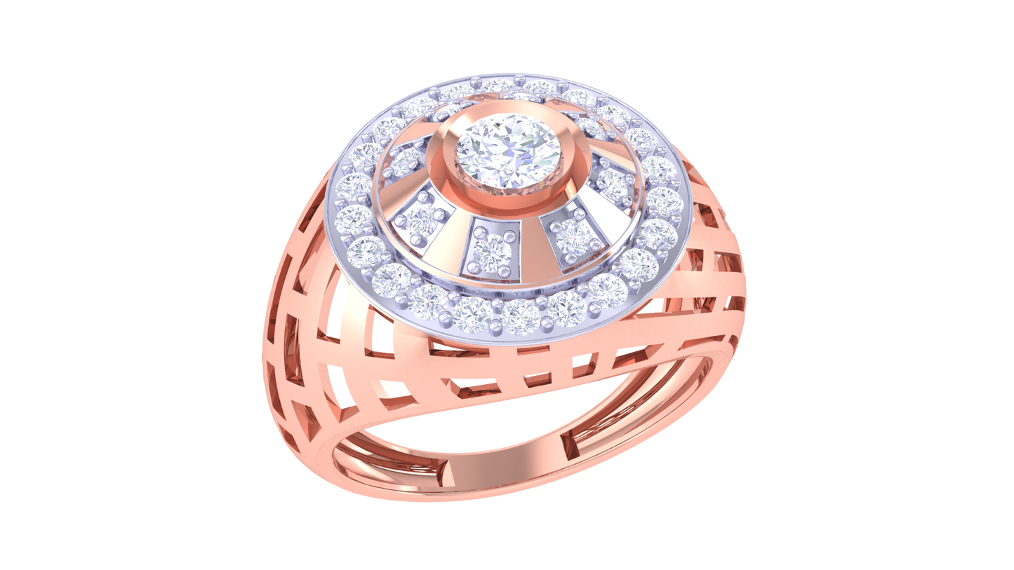 Lumière Couronne Radieuse Rose Gold Ring – 1.7 Ct Round Diamond