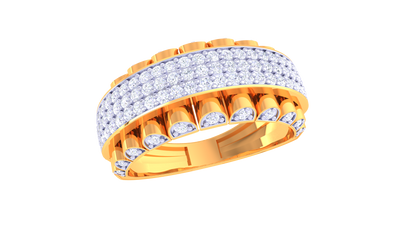 Éclat Mosaïque Signature Ring In Rose Gold – 0.74 Ct Round Diamonds Mosaic