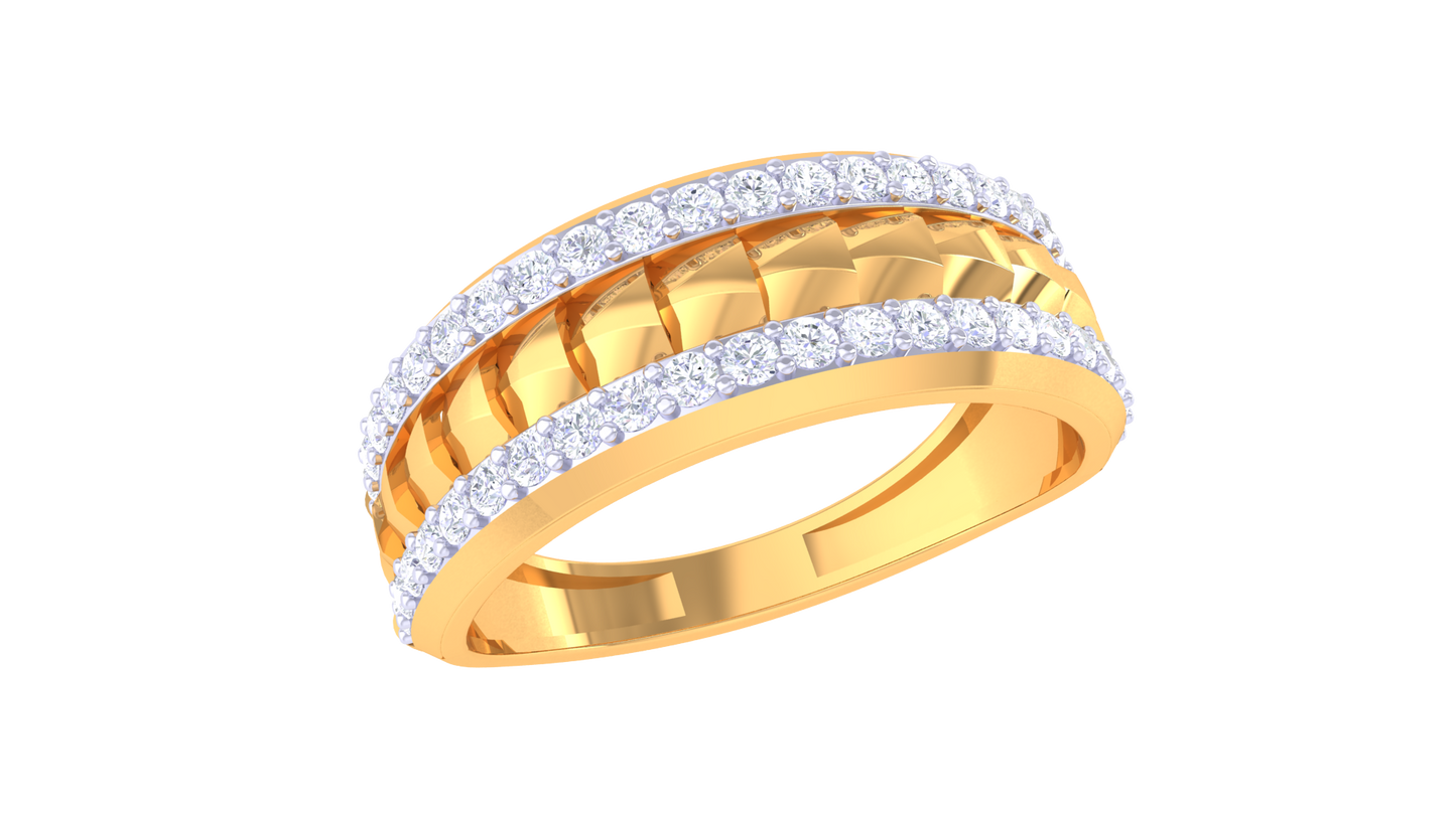 Iconique Ligne Distinctive – 0.44 Ct Round Diamond Gold Ring