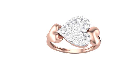 Lumiere Halo - 0.47 Ct Heart Diamond Framed By Brilliant Stones Ring