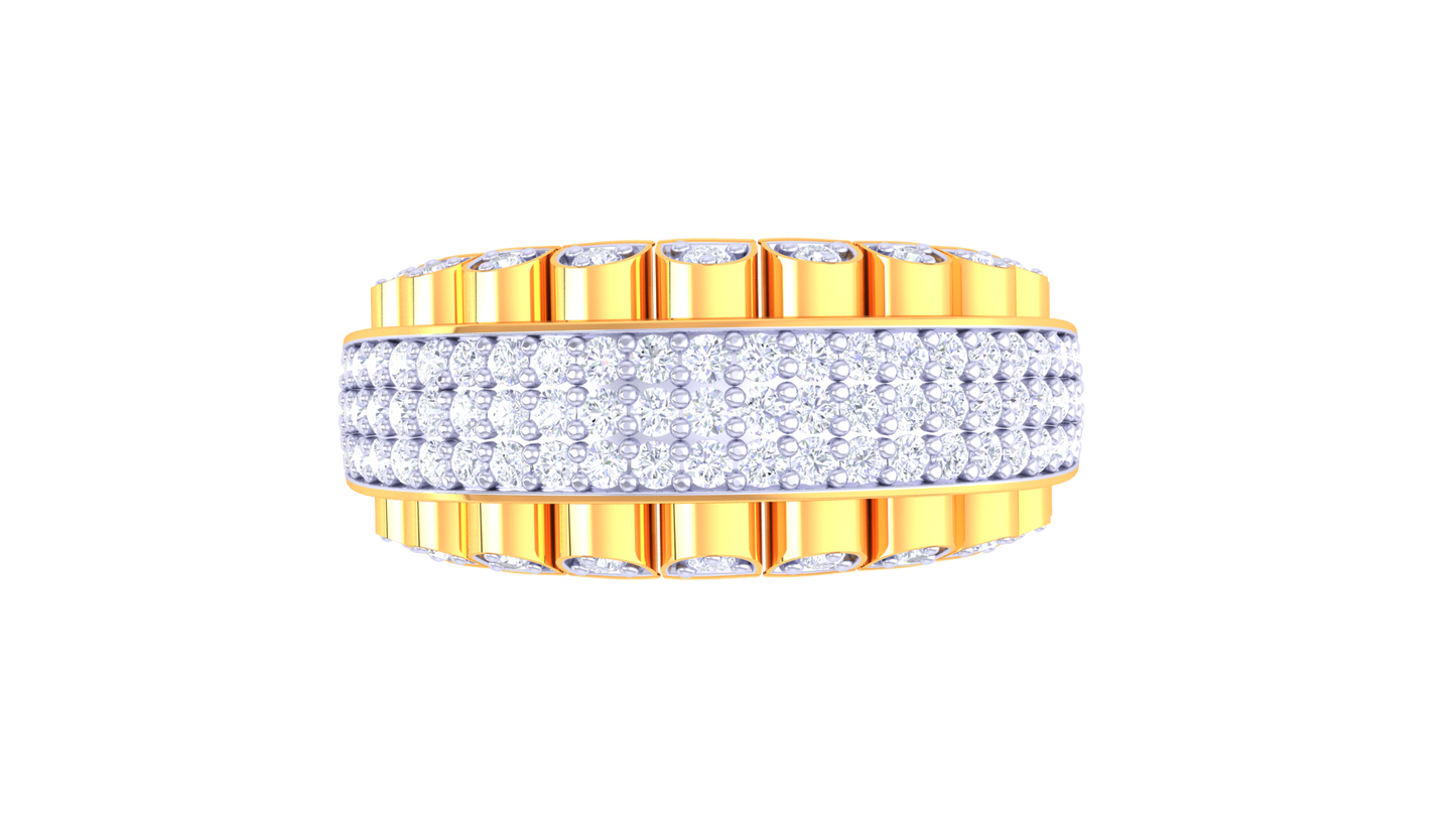 Éclat Mosaïque Signature Ring In Rose Gold – 0.74 Ct Round Diamonds Mosaic