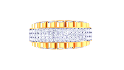 Éclat Mosaïque Signature Ring In Rose Gold – 0.74 Ct Round Diamonds Mosaic