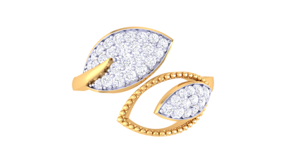 Lumiere Duo Wing Rose Gold Ring - 0.31 Ct Round Diamond Accents