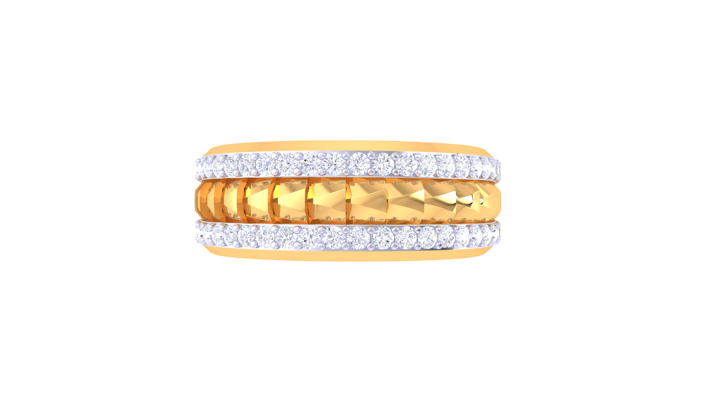 Iconique Ligne Distinctive – 0.44 Ct Round Diamond Gold Ring