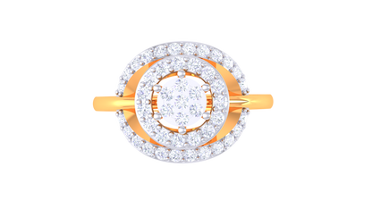 Lumière Halo Serenité – 0.47 Ct Round Diamond Gold Ring