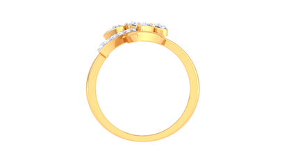 Eclat Dual Teardrop Bloom Diamond Ring In Gold – 0.27 Ct