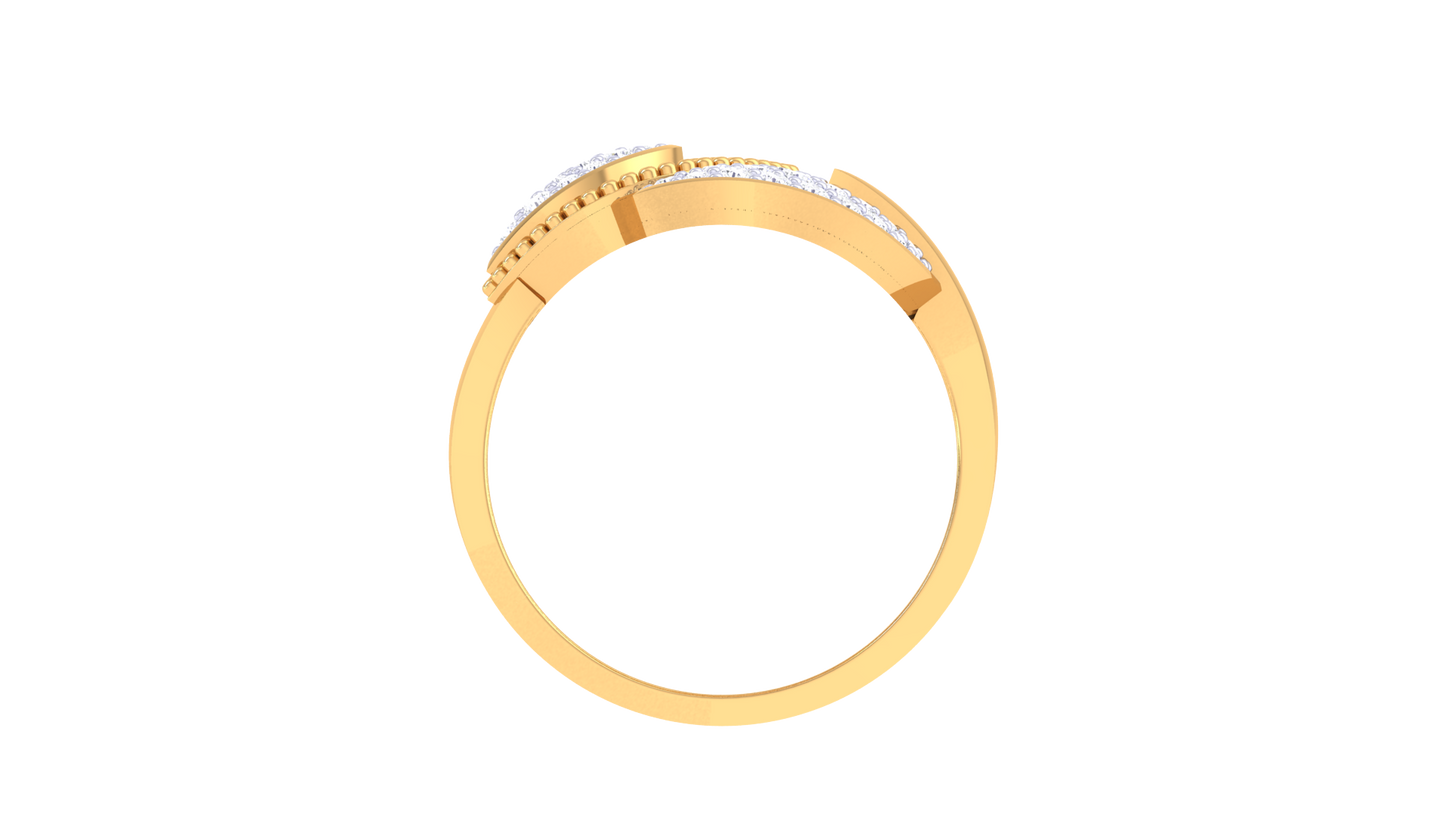 Lumiere Duo Wing Rose Gold Ring - 0.31 Ct Round Diamond Accents