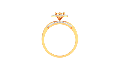 Lumière Halo Serenité – 0.47 Ct Round Diamond Gold Ring