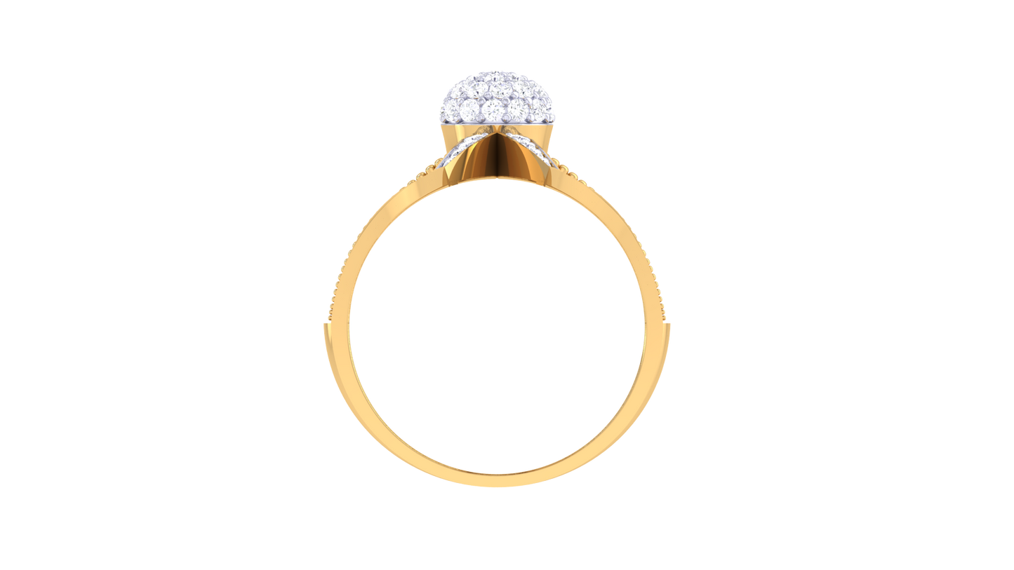 Iconique Radiant Convergence Ring In Gold – 0.41 Ct Diamond Cluster