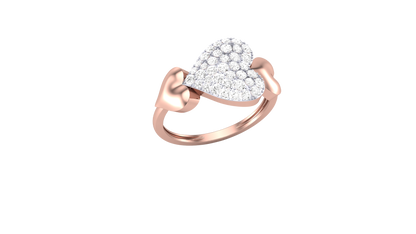 Lumiere Halo - 0.47 Ct Heart Diamond Framed By Brilliant Stones Ring