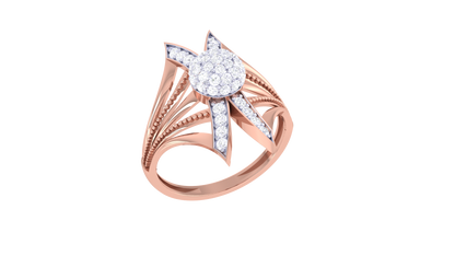 Iconique Radiant Convergence Ring In Gold – 0.41 Ct Diamond Cluster