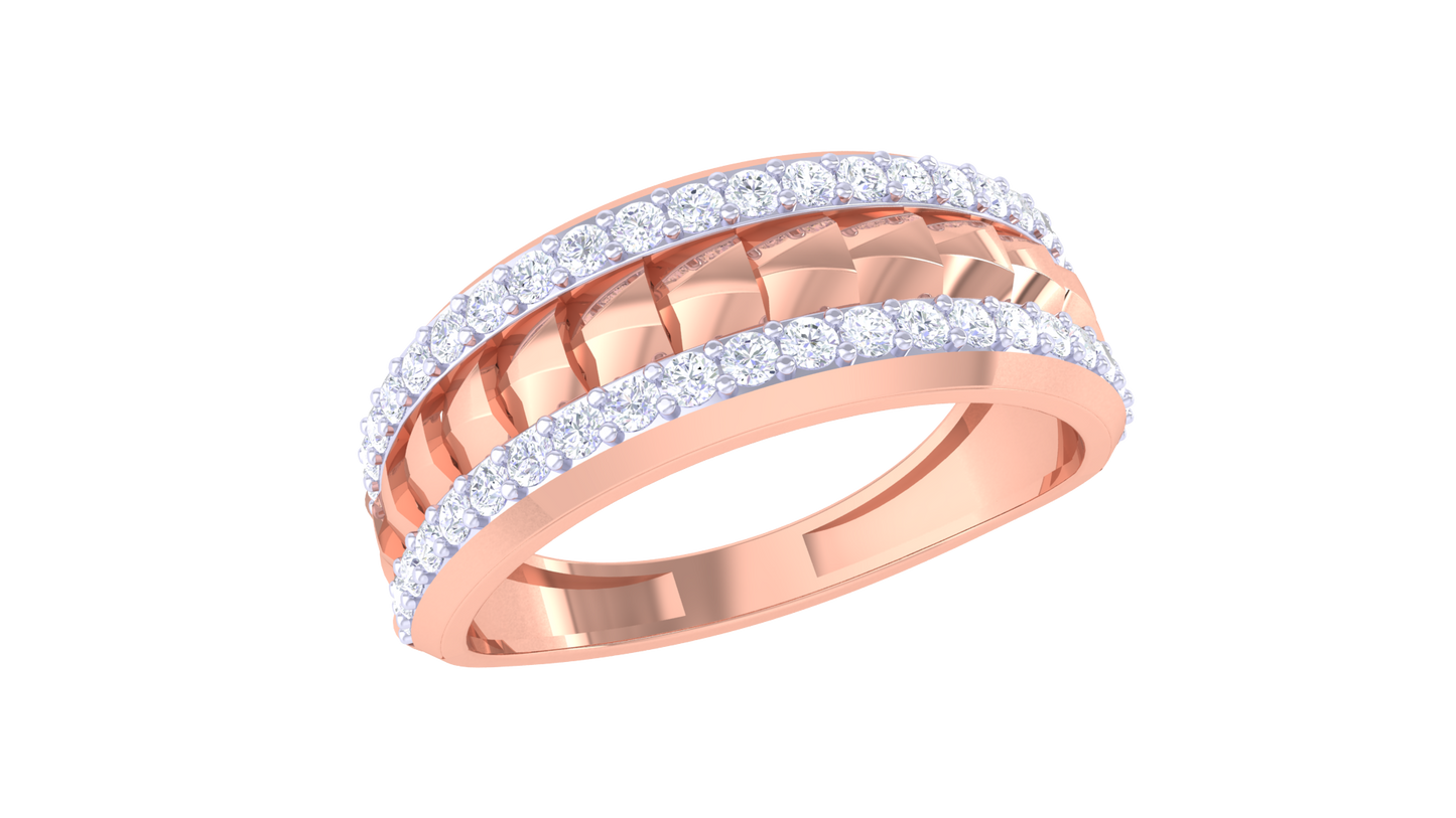 Iconique Ligne Distinctive – 0.44 Ct Round Diamond Gold Ring