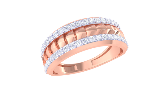 Iconique Ligne Distinctive – 0.44 Ct Round Diamond Gold Ring