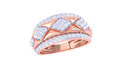 Éclat Mosaïque Geometric Rose Gold Ring – 1.01 Ct SquareCut Diamonds