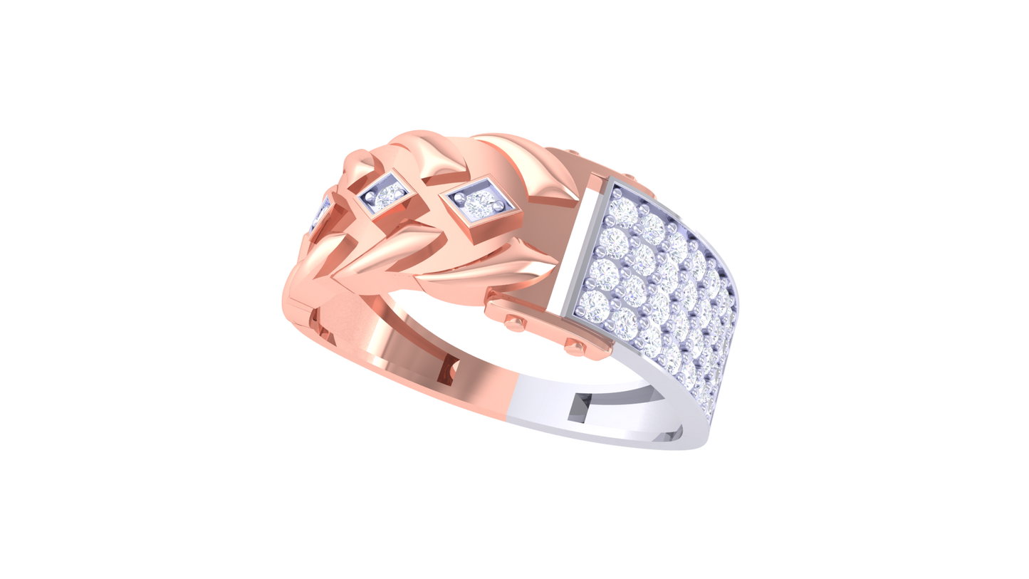 Éclat Mosaïque Bold Gold Ring – 0.43 Ct Dazzling Pave Diamonds