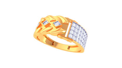 Éclat Mosaïque Bold Gold Ring – 0.43 Ct Dazzling Pave Diamonds