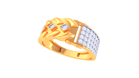 Éclat Mosaïque Bold Gold Ring – 0.43 Ct Dazzling Pave Diamonds