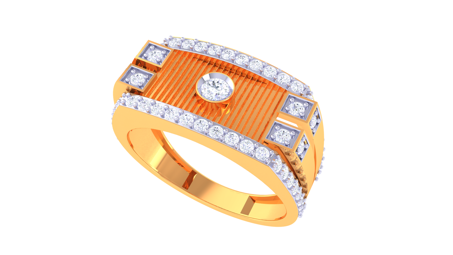 Lumiere Timeless Minimalism Gold Ring – 0.67 Ct Signature Round Diamond