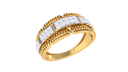 Eclat Regal Bead-Edge Rose Gold Band - 0.27 Ct Diamond Ring