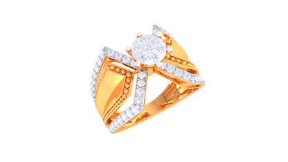 Éclat Motif Paradoxal Gold Ring – 0.62 Ct Round Diamonds