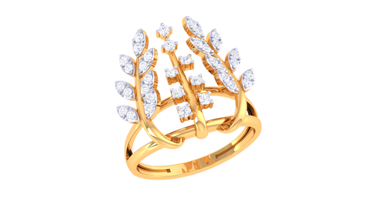 Lumiere Laurel Radiance Ring In Gold - 0.31 Ct Brilliantr Cut Diamond