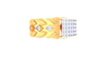 Éclat Mosaïque Bold Gold Ring – 0.43 Ct Dazzling Pave Diamonds