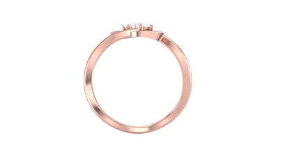 Iconique Leaf Embrace Rose Gold Ring - 0.07 Ct Round Diamonds