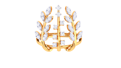 Lumiere Laurel Radiance Ring In Gold - 0.31 Ct Brilliantr Cut Diamond