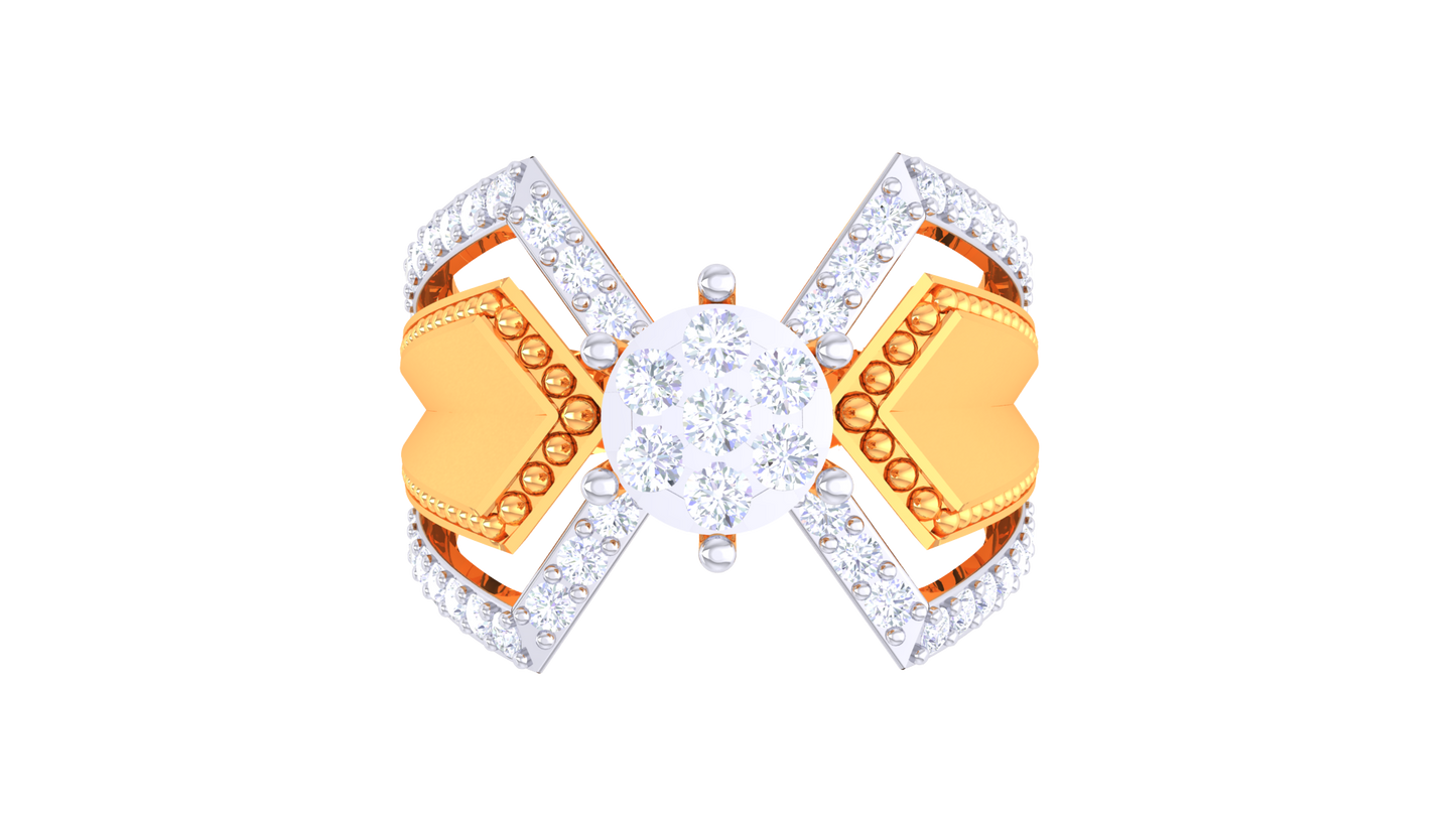 Éclat Motif Paradoxal Gold Ring – 0.62 Ct Round Diamonds