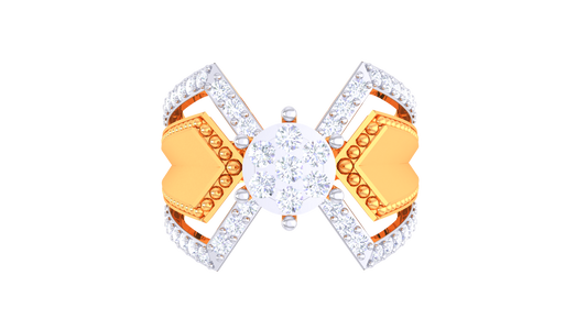 Éclat Motif Paradoxal Gold Ring – 0.62 Ct Round Diamonds