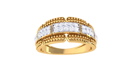 Eclat Regal Bead-Edge Rose Gold Band - 0.27 Ct Diamond Ring