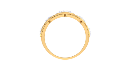 Eclat Regal Bead-Edge Rose Gold Band - 0.27 Ct Diamond Ring