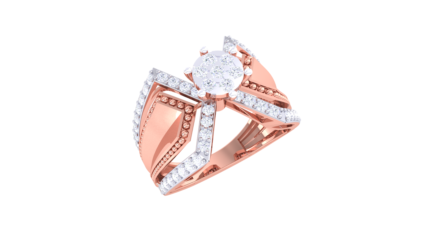 Éclat Motif Paradoxal Gold Ring – 0.62 Ct Round Diamonds