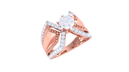 Éclat Motif Paradoxal Gold Ring – 0.62 Ct Round Diamonds