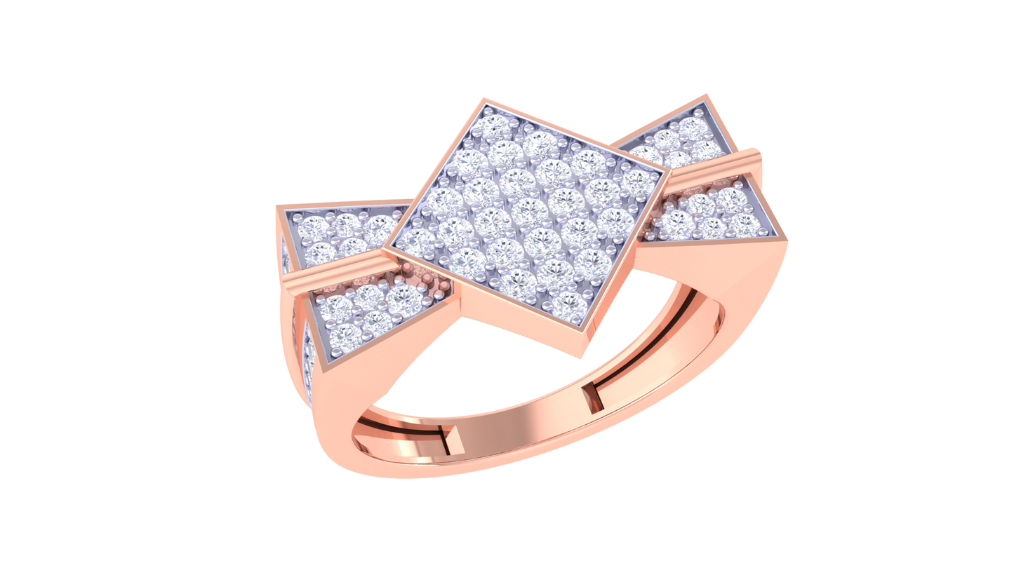 Éclat Triomphe Angulaire – 0.7 Ct Diamond Gold Ring