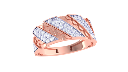 Éclat Chevron Allure  Gold Ring – 0.47 Ct Dazzling Diamonds