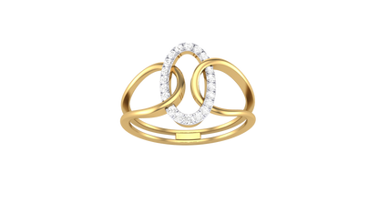 Lumiere Abstract Cutout Gold Ring With - 0.13 Ct Diamond Pavé