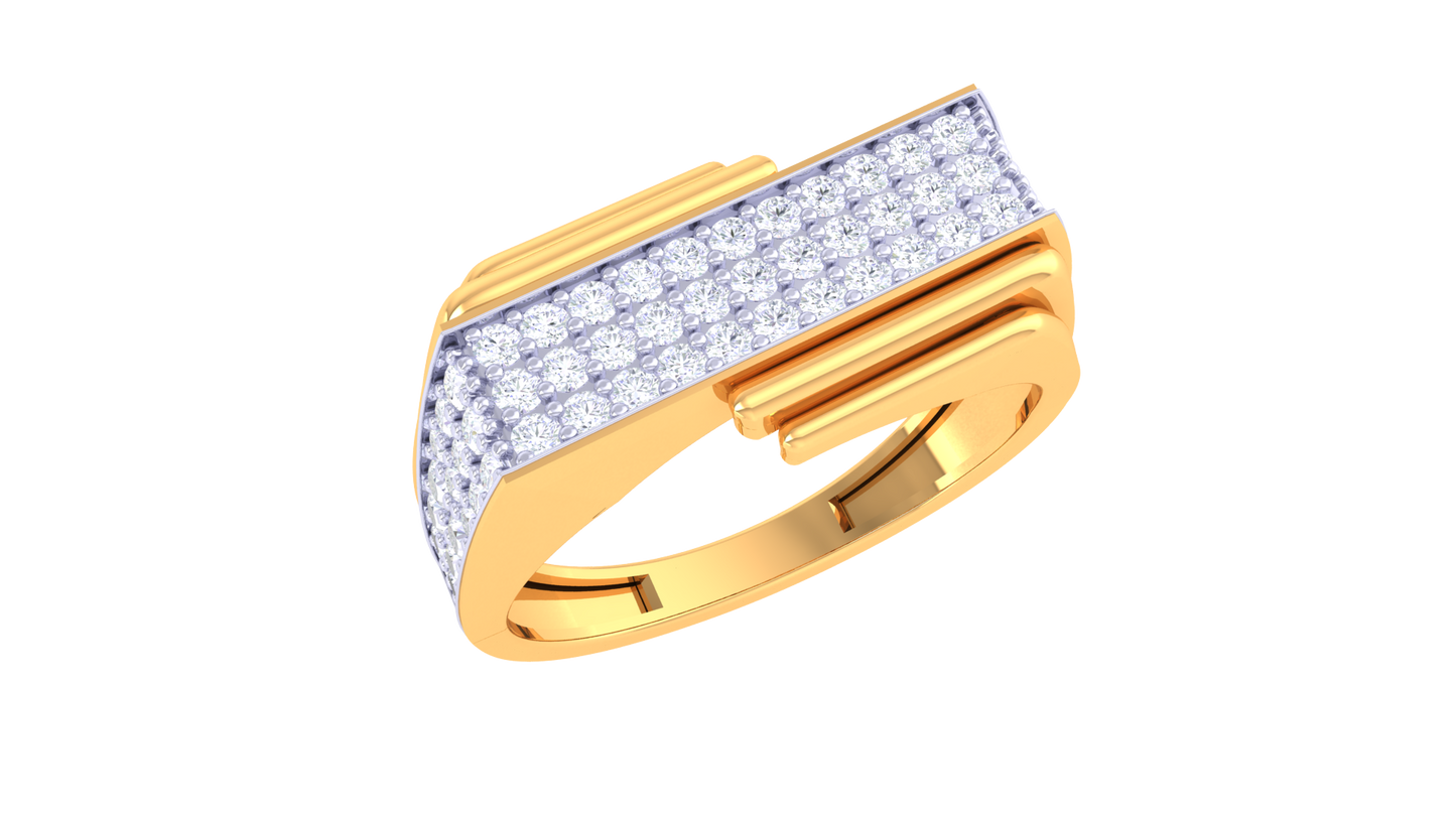 Lumière Linéaire Moderne – 0.59ct Diamond Gold Ring